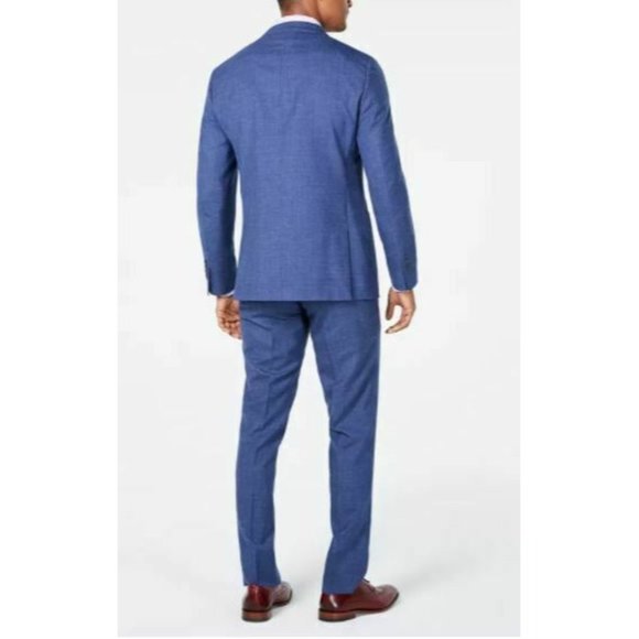 Tallia Men's Orange Slim Fit Blue Melange Suit Pants Size 37 New with Tags - Picture 2 of 7